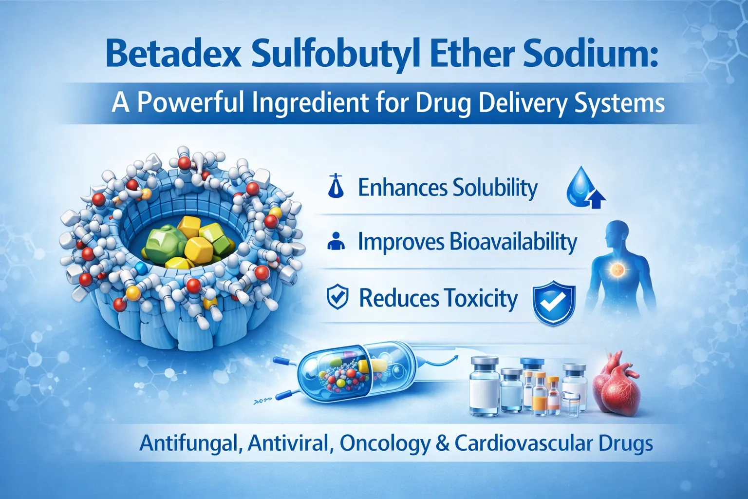 Betadex Sulfobutyl Ether Sodium: Výkonná složka pro systémy podávání léků